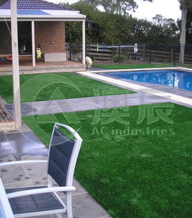 Customer using our artificial grass in their backyard