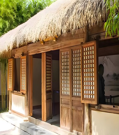 Natural tropical beauty, simulated thatched roof design