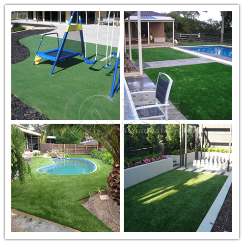 Customer using our artificial grass in their backyard